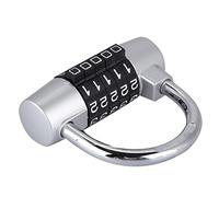 MOTOULAX Lock à code à 5 chiffres de haute sécurité, verrouillage à combinaison en alliage de zinc pour valise, porte, couleurs vives, utilisation forte et étendue (argent)