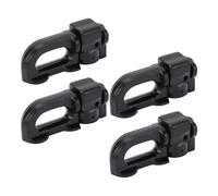 MOTOULAX Lot de 4 boulons d'arrimage doubles en acier au carbone pour camion, lit, remorque, contrôle de charge, camion, RV, ATV (Noir)