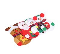 MOTOULAX Lot de 8 décorations de Noël en feutre, bonhomme de neige, ours, Père Noël, renne, kit de feutre, décoration de Noël, décoration de cheminée d'arbre de Noël