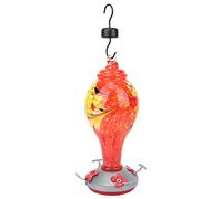 MOTOULAX Nichoir à oiseaux en verre coloré pour jardin, cour, colibris en plein air, outil d'alimentation en eau (T1)