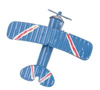 MOTOULAX Old Iron Art Blue Miniature Airplane Model Crafts Décoration de bureau de maison cadeaux de Noël avec un fort sens des vicissitudes historiques pour le vieux avion