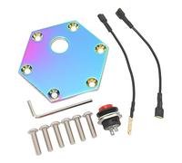 MOTOULAX Plaque du bouton du klaxon du volant, couvercle du capot du klaxon hexagonal de 70 mm, fabriqué en métal résistant aux chocs, installation simple