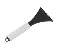 MOTOULAX Raquette ergonomique en EVA pour pare-brise de voiture, coins arrondis, grattoir à glace portable pour véhicules extérieurs, noir