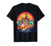 Motown Detroit City Skyline Vintage Inspiré des années 70 Amoureux T-Shirt