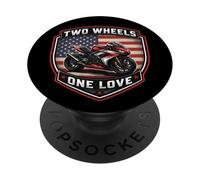 Motrocycle Moto USA 2 Roues One Love American Street PopSockets PopGrip Adhésif