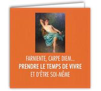 MOTS-022 Carte Humoristique Peinture de Femme Être soi-même Carpe Diem - Avec Enveloppe Carré Format 15x15cm - Citation Illustrée Photo d Art Collection Mots en image édition française