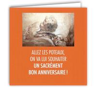 MOTS-028 Carte ANNIVERSAIRE Humoristique Dessin Tête Anges Avec Enveloppe Carré Format 15x15cm Citation Illustrée Photo d Art Collection Mots en image édition française