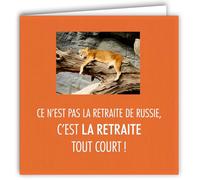 MOTS-031 Carte RETRAITE de Russie Napoléon Lionne qui se repose Départ - Avec Enveloppe Carré Format 15x15cm - Citation Illustrée Photo d Art Collection Mots en image édition française