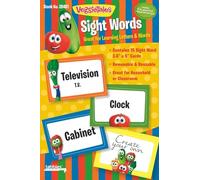 Mots à vue VeggieTales - 15 mots de 8,9 x 12,7 cm - Amovibles et réutilisables - Aide les jeunes enfants à reconnaître les formes de lettres et les mots - Rend l'apprentissage amusant à la maison ou