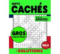 Mots cachés | mots mêlés Adultes Gros caractères: 80 grilles | plus solutions | augmente les capacités mentales | cadeau parfait