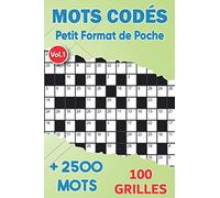 Mots Codés: Petit Format de Poche Pour Adultes | 100 GRILLES | Soulager Le Stress et Améliore La Mémoire | idée cadeau original