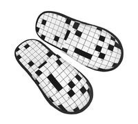 Mots Croisés Femme Homme Pantoufles Légères Chaussons Confortable Slippers Pour Extérieur Maison Intérieur L