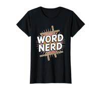 Mots croisés Mots Croisés Nerd T-Shirt Graphique avec Valeur, Femme, Noir, L