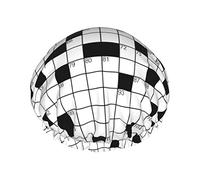 Mots croisés Réutilisable Imperméable Lavable Réglable Convient aux femmes Toutes les longueurs de cheveux Bonnet de douche