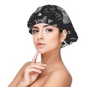 Mots d'amour en forme de cœurs manuscrits,Bonnet de nuit en satin pour adulte - Bonnet de nuit élastique pour femme, couvre-cheveux de nuit