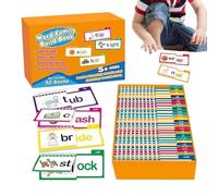 Mots de Vue Flash Cartes de Maternelle, Lecture et Rime Livre, Lire des Cartes Flash d'activité de la Famille des Mots de la Rime, Apprenez à Lire la phonétique, la Lettre Sonne des Jeux éducatifs