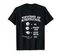 Mots du Nord de l'Allemagne - Moutons - Force du Vent - Manches mi-Longues T-Shirt