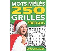 Mots Mêlés 250 grilles: 5000 mots | Adultes gros caractères | Difficulté moyenne | avec Solutions