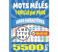 Mots Mêlés: Adultes Gros Caractères 100 Grilles 2000 Mots Avec Solutions Grand Format A4. Idée Cadeau. Fabriqué en France.