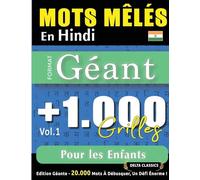 Mots Mêlés En Hindi Format Géant: 1.000 Grilles Pour Les Enfants - Vol.1 - Delta Classics - Édition Géante - 20.000 Mots À Débusquer, Le Défi Ultime !