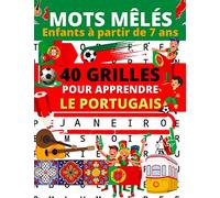 Mots mêlés enfants: 40 grilles de mots cachés en portugais pour les enfants qui apprennent le portugais | Un thème par page