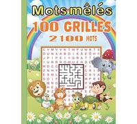 Mots mélés: Enfants 7 à 10 Ans | 100 Grilles 2100 mots | Gros Caractères | Labyrinthe au centre | Une Grande Grille par page . Idée cadeau original. Grand Format.