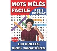 Mots Mêlés Facile: Gros Caractères avec Solutions | 1000 Mots Cachés Niveau Facile Volume N°02 | 100 Grilles 1 Grille par page Petit Format | Idée cadeau pour noël, Anniversaire