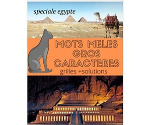 Mots melés gros caractères grille + solutions spéciale Egypte: Mots melés sur le thème de l'Egypte carnet pour adulte quizz de voyage jeux pour s'amuser