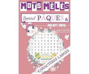 Mots Mêlés Pâques & Printemps - Gros Caractères: Carnet de Mots Cachés | 17,78 x 25,4 - 40 grilles & 600 mots | Ce Cahier est un cadeau idéal pour les ... Trajets, Temps Libres ou la Retraite