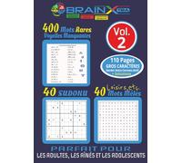Mots Mêlés, Sudoku, Voyelles Manquantes Puzzles, GROS CARACTÈRES: La Force du Cerveau Vol. 2, 40 Mots Mêlés avec thèmes Loisirs etc., 40 Sudoku ... mots rares a completer, cadeau idéal