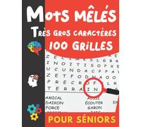 Mots Mêlés Très Gros Caractères: Pour Séniors et Malvoyants - 100 grande grille pour une visibilité optimale - 1800 mots cachés à retrouver | Livre de jeux de mots idéal pour un cadeau.