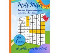 Mots Mêlés Vol.1 - Avec des lettres cursives pour apprendre à bien écrire - 60 grilles dès 6 ans: Grand format super pratique : 21,59x27,94cm - 60 grilles dès 6 ans - Lettre cursives