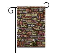 Mots Punjabi Signifiant Paix Dans Différentes Langues Du Monde Drapeau Décoratif Drapeau De Jardin Résistant Aux Intempéries Garden Flag Pour Maison Vacances Extérieur 30X45Cm