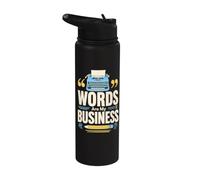 Mots sont mon metier Ecrivain Machine a ecrire Stainless Steel Insulated Water Bottle