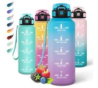 Motswedi Gourde 1500ml, sans BPA, Gourde Paille, Convient pour Le Sport, Bouteille Sport, Étanche & Réutilisable, Bouteille d'eau, Facile à Nettoyer, pour École, Fitness, Bleu Violet