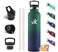 Motswedi Gourde 1L, Double Paroi Isotherme , Gourde Isotherme, avec Paille Adulte Anti-Fuite, Bouteille, Garde Froid 24H, Chaud 12H, Bouteille d'eau