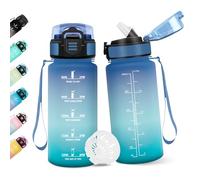 Motswedi Gourde, 500ML Avec de la Paille, Gourde Enfant, Sans BPA, Bouteille d'eau de Motivation avec Marqueur de Temps, Bouteille Enfant Paille pour École, Sport, Yoga - Vert vif