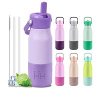 Motswedi Gourde, 900 ml Sans BPA, Gourde Isotherme, Acier Inoxydable 18/8, Bouteille, Étanche À Double Paroi, Bouteille Isotherme avec Paille, Lilas & Magenta