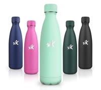 Motswedi Gourde Isotherme, 0.5L Anti-Fuite, Gourde Enfant, sans BPA, Bouteille Isotherme, 24h Froid & 12h Chaud, Gourde Inox, Gourde Isotherme Enfant pour Randonnée, Sport, Fitness, Gym, Vert Bleu