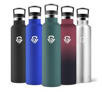 Motswedi Gourde Isotherme, 1000ml Sans BPA, 2 Bouchons Dont 1 Avec Paille, 304 Acier Inoxydable, Convient pour le chaud et le froid, pour Bureau, Usage Quotidien, Camping - Vert Militaire