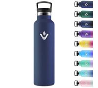 Motswedi Gourde Isotherme 1l, avec Paille, Bouteille Isotherme, Poignée de Transport, Thermos 1l, Anti-Fuite, Gourde Inox, Réutilisable, Thermos pour Sport, Voyage, Camping, Bleu Foncé