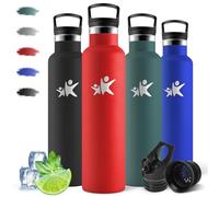 Motswedi Gourde Isotherme 1l, Froid&Chaud, sans BPA, Gourde Paille, 18/8 Acier Inoxydable, Bouteille d'eau, Réutilisable, Bouteille Isotherme, Thermos pour Randonnée, Bureau, Outdoor, Sport, Rouge