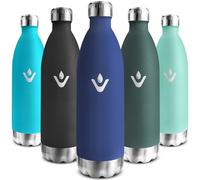 Motswedi Gourde Isotherme 1l, Gourde INOX Enfant, 24h Froid & 12h Chaud, Thermos Isotherme, sans BPA, Réutilisable, Bouteille d'eau, pour Randonnée, Sport, Fitness, Gym, Bleu Foncé