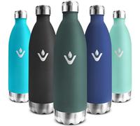 Motswedi Gourde Isotherme 1l, Réutilisable, Gourde INOX Enfant, 24h Froid & 12h Chaud, Thermos Isotherme, sans BPA, Bouteille d'eau, pour Randonnée, Sport, Fitness, Gym, Vert Militaire