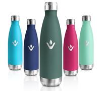 Motswedi Gourde Isotherme, 500ml, Gourde Inox Enfant, 24h Froid & 12h Chaud, Thermos Isotherme, sans BPA, Réutilisable, Bouteille d'eau, pour Randonnée, Sport, Fitness, Gym, Vert Militaire