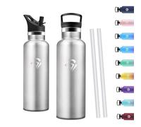 Motswedi Gourde Isotherme 500ml, Thermos Isotherme, Acier Inoxydable, Gourde Thermos, Bouteille d'eau Isolée, Vide Premium pour L'eau Froide et Chaude, pour L'école, Bureau, Acier edelstahl