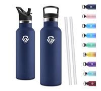 Motswedi Gourde Isotherme 750ml, Thermos Isotherme, Acier Inoxydable, Gourde Thermos, Bouteille d'eau Isolée pour L'eau Froide et Chaude, pour Les Sports, les Voyages, Dunkelblau