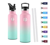 Motswedi Gourde Isotherme 750ml, Thermos Isotherme, Acier Inoxydable, Gourde Thermos, Bouteille d'eau Isolée pour L'eau Froide et Chaude, pour Les Sports, les Voyages, Hellrosa & Hellgrün