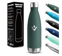 Motswedi Gourde Isotherme Enfant, 500ml Réutilisable, Gourde Enfant, 24h Froid et 12h Chaud, Thermos, Anti-Fuite, Bouteille Isotherme, pour l'école, Voyage, Camping, Sport, Gym, Yoga, Vert Armée
