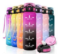 Motswedi Gourde Sport, 1000ml Anti Fuite, Gourde Paille, Réutilisable, Bouteille d'eau, sans BPA, Bouteille Reutilisable, pour Enfant, Adulte, Randonnée, l'école, Fitness, Yoga, Violet Rouge & Noir